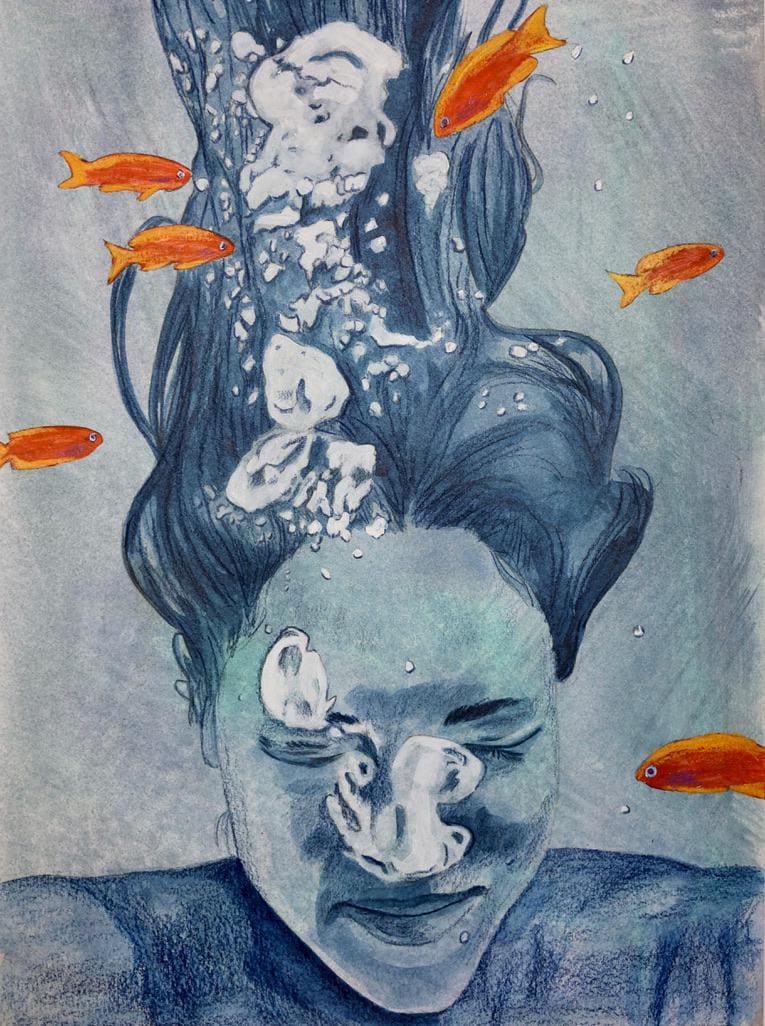 Surreal Underwater Portrait Print